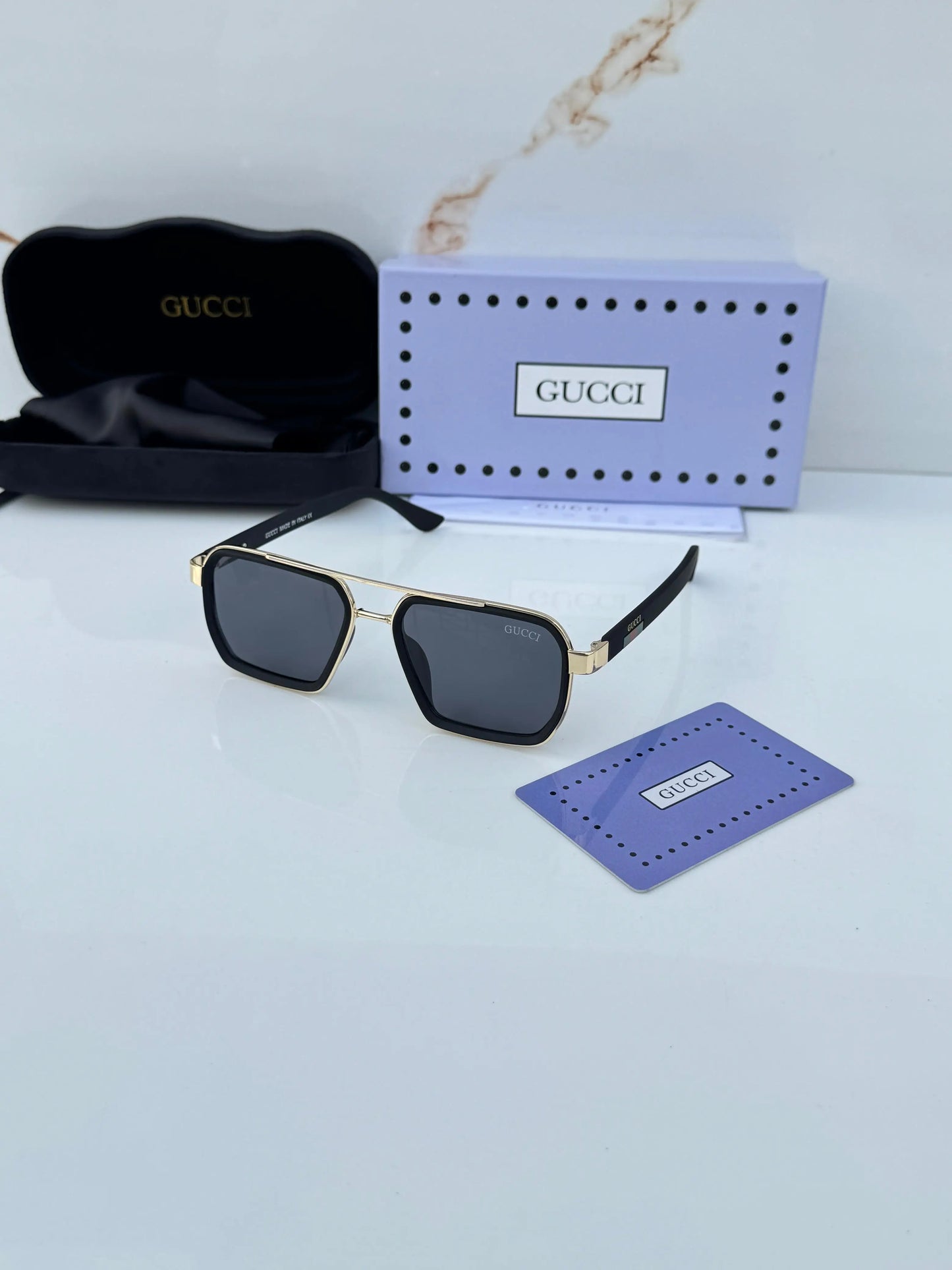 Gucci_963_Gold_Black Premium Shades