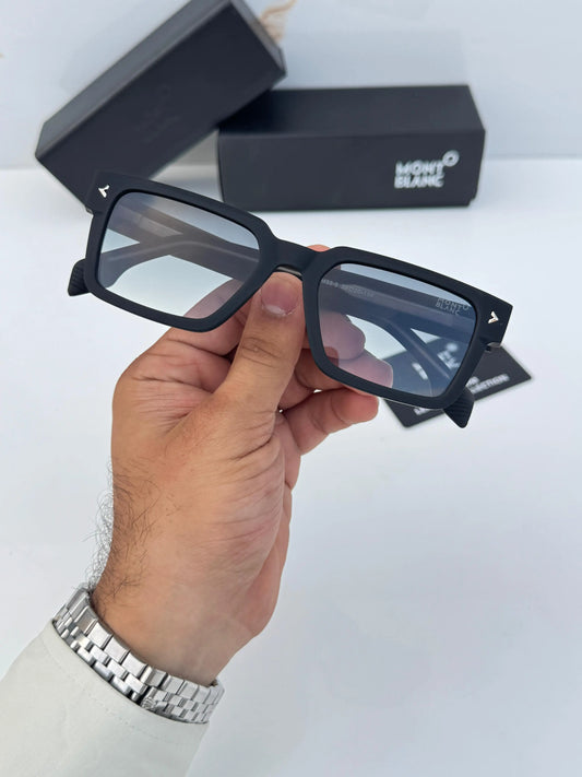 Mont Blanc 335 Green Shaded Premium Square Sunglasses