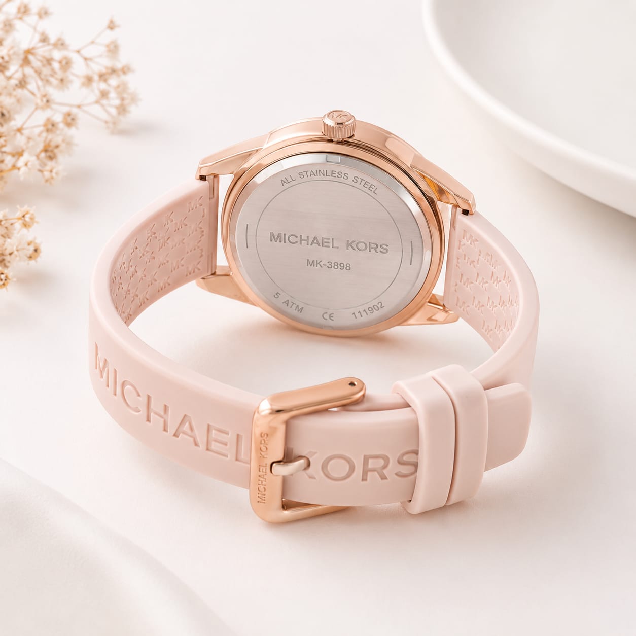 Michael Kors Blush Pink Silicone Strap Women's Watch | Premium Analog Luxury Watch