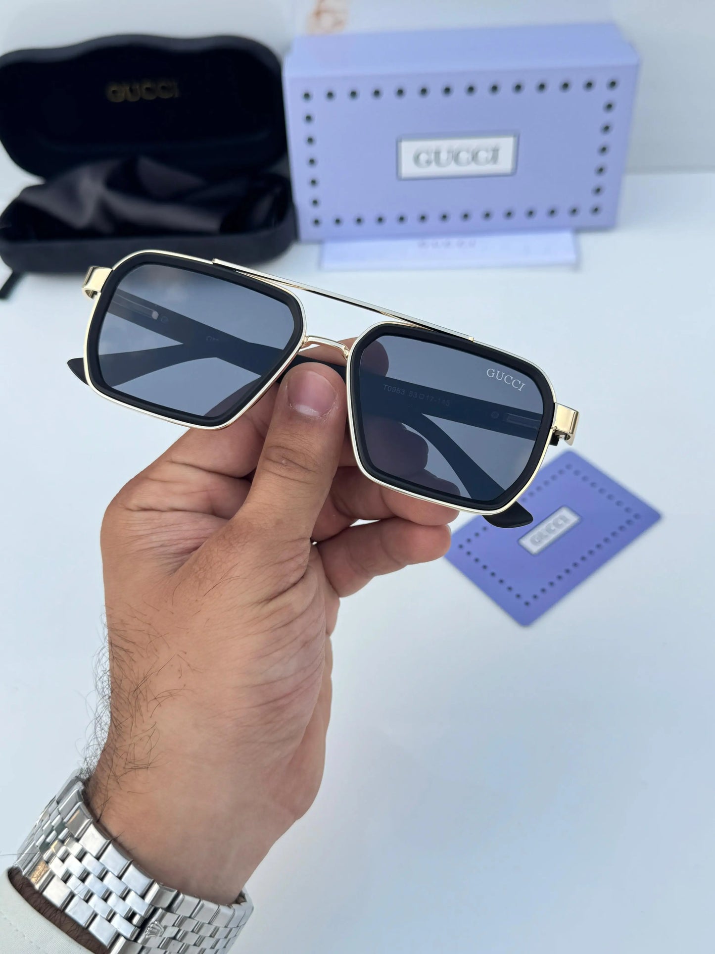 Gucci_963_Gold_Black Premium Shades