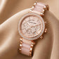 Luxury Rose Gold Crystal Women's Analog Watch | Elegant Fashion Timepiece
