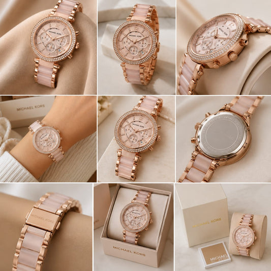 Luxury Rose Gold Crystal Women's Analog Watch | Elegant Fashion Timepiece